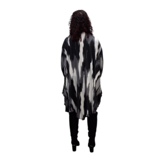 Asymmetrisch Shirt Hera zwart grijs wit