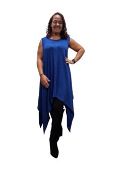 Mouwloze top Enora in A-vorm van fijne rayon kwaliteit blauw