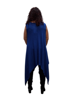 Mouwloze top Enora in A-vorm van fijne rayon kwaliteit blauw