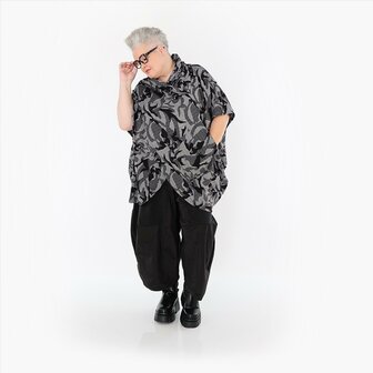 Shirt/omslagdoek Ravena grijs print