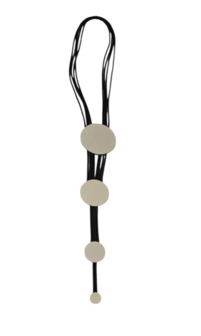 Rubberen ketting met 4  offwhite cirkels