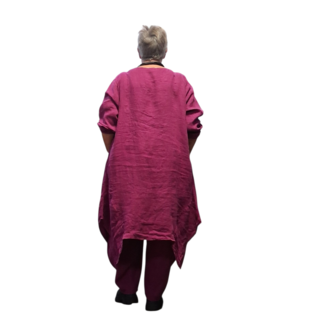 Lange-tuniek-A-lijn-paars 100%-linnen