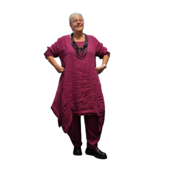 Lange-tuniek-A-lijn-paars 100%-linnen