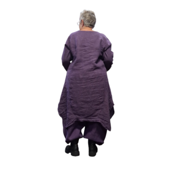 Lange-tuniek-A-lijn-purple 100%-linnen