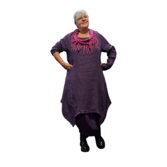 Lange-tuniek-A-lijn-purple 100%-linnen