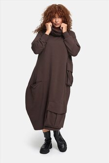 Individuele jersey jurk cacao