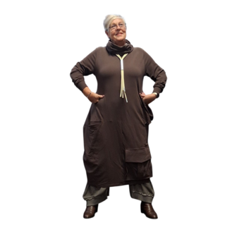 Individuele jersey jurk cacao