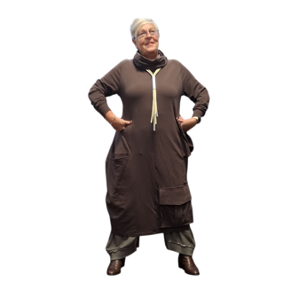 Individuele jersey jurk cacao