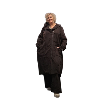 Aparte jas kastanje met capuchon 