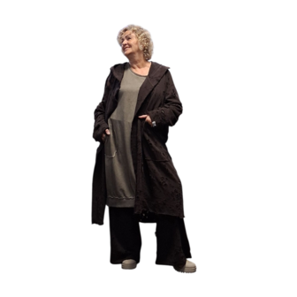 Aparte jas kastanje met capuchon 