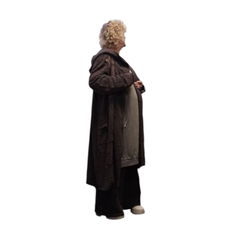 Aparte jas kastanje met capuchon 