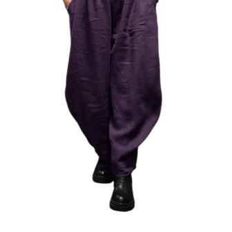 Wijde broek purple 100% linnen