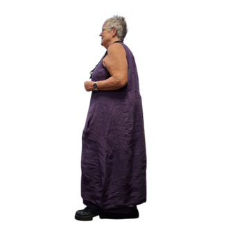  Jurk mouwloos purple 100% linnen