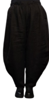 Wijde broek zwart 100% linnen
