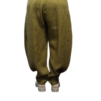 Ballonbroek olijfgroen100% linnen