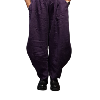 Wijde broek purple 100% linnen
