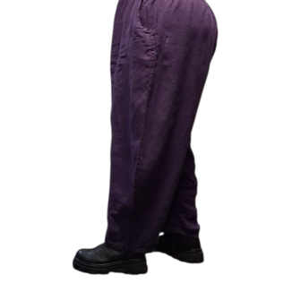 Wijde broek purple 100% linnen