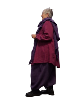 A-lijn tuniek  paars 100%-linnen met zak