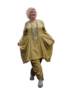 Ballonjurk/tuniek okergeel stonewashed