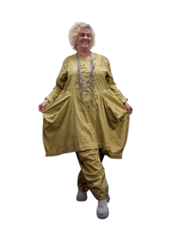 Ballonjurk/tuniek okergeel stonewashed