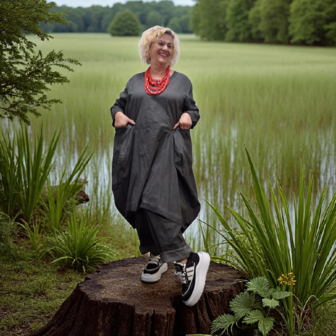 Ballonjurk antraciet stonewashed