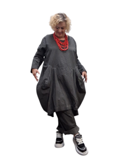 Ballonjurk antraciet stonewashed