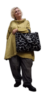 Tuniek oker stonewashed met ruime kolkraag