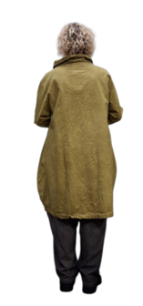 Tuniek oker stonewashed met ruime kolkraag