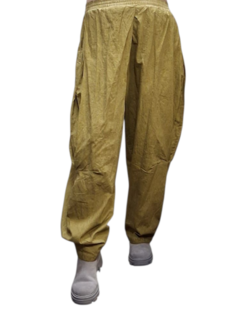 Wijde broek oker stonewashed