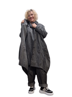 Ballonjas/vest antraciet stonewashed