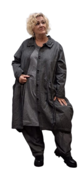 Ballonjas/vest antraciet stonewashed