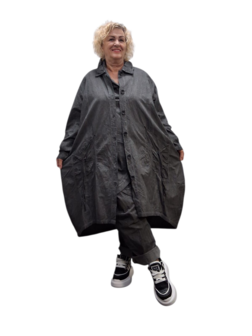 Ballonjas/vest antraciet stonewashed