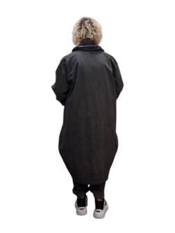 Ballonjas/vest antraciet stonewashed