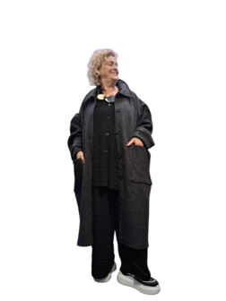 Mantel / jas Laine , effen antraciet