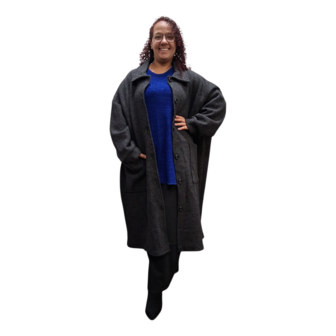 Mantel / jas Laine , effen antraciet