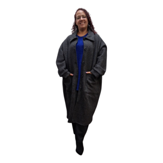 Mantel / jas Laine , effen antraciet