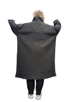 Mantel / jas Laine , effen antraciet