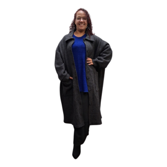 Mantel / jas Laine , effen antraciet