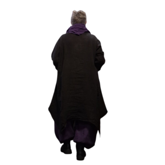 Lange-tuniek-A-lijn-zwart 100%-linnen