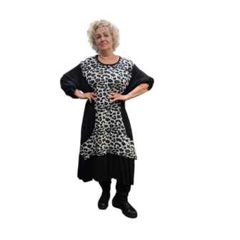 Winterjurk Zima zwart print in A-vorm 