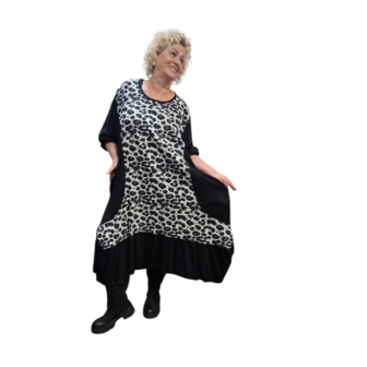 Winterjurk Zima zwart print in A-vorm 