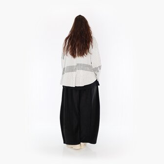 Jas-vest-Frilla-Geribbeld-blauw-ecru