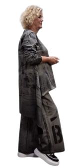 Tweedelig set grijs met print