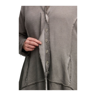 Aparte jas greige met deelnaden