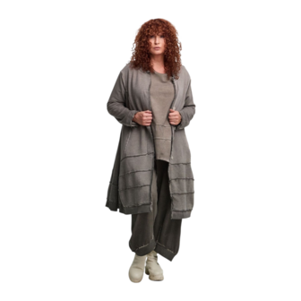 Aparte jas greige met deelnaden