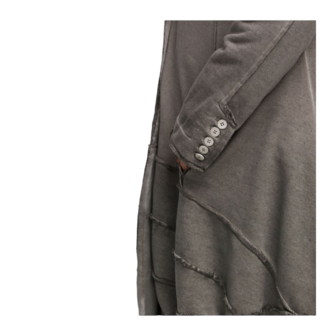 Aparte jas greige met deelnaden