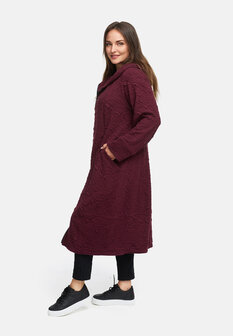 Overgangsmantel van gestructureerde viscose-stretch &#039;Flor&eacute;a&#039; rood