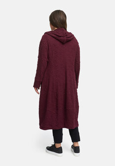 Overgangsmantel van gestructureerde viscose-stretch &#039;Flor&eacute;a&#039; rood