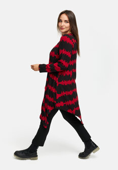 Kort jurkje Mirella zwart/rood