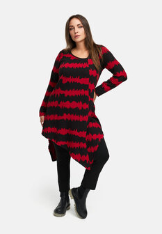 Kort jurkje Mirella zwart/rood